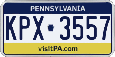 PA license plate KPX3557