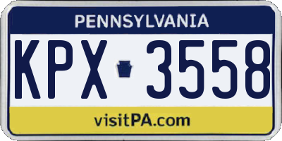 PA license plate KPX3558