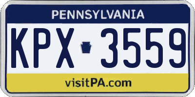 PA license plate KPX3559
