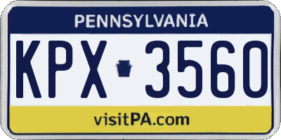 PA license plate KPX3560