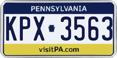 PA license plate KPX3563