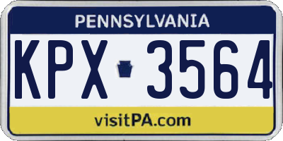 PA license plate KPX3564
