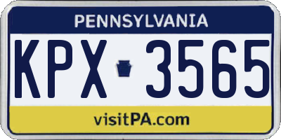 PA license plate KPX3565