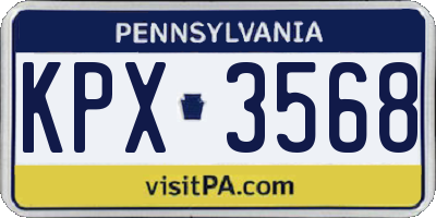 PA license plate KPX3568