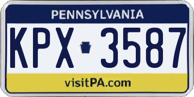 PA license plate KPX3587