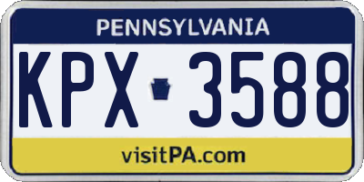 PA license plate KPX3588