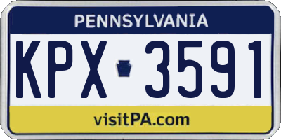 PA license plate KPX3591