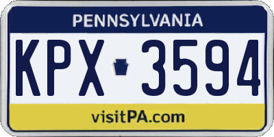 PA license plate KPX3594