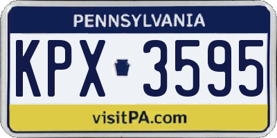 PA license plate KPX3595