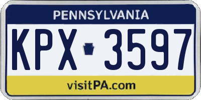 PA license plate KPX3597