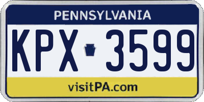 PA license plate KPX3599