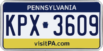 PA license plate KPX3609