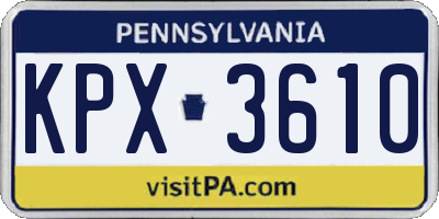 PA license plate KPX3610