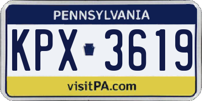 PA license plate KPX3619