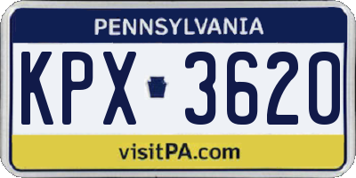 PA license plate KPX3620