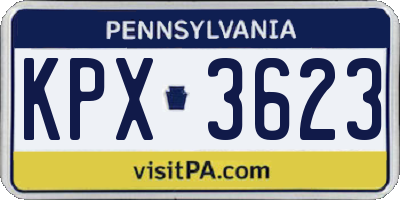 PA license plate KPX3623