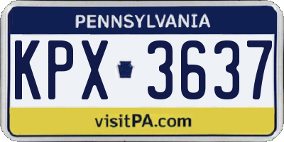 PA license plate KPX3637