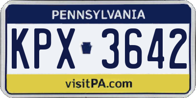 PA license plate KPX3642