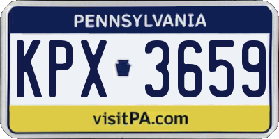 PA license plate KPX3659