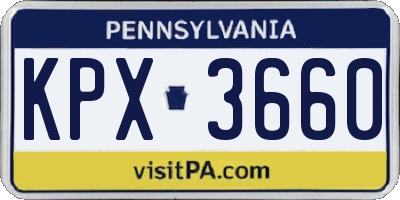 PA license plate KPX3660