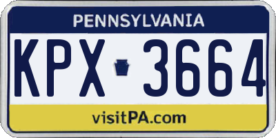PA license plate KPX3664