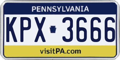 PA license plate KPX3666