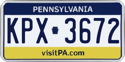 PA license plate KPX3672