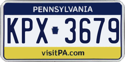 PA license plate KPX3679