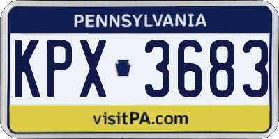 PA license plate KPX3683