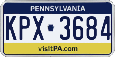 PA license plate KPX3684