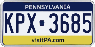 PA license plate KPX3685