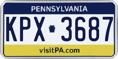 PA license plate KPX3687