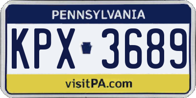 PA license plate KPX3689