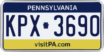 PA license plate KPX3690