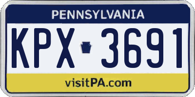 PA license plate KPX3691