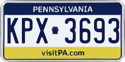 PA license plate KPX3693