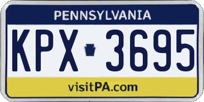 PA license plate KPX3695