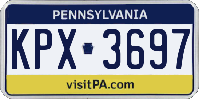 PA license plate KPX3697