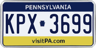 PA license plate KPX3699