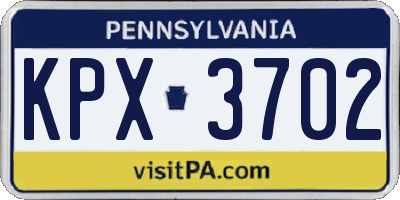 PA license plate KPX3702