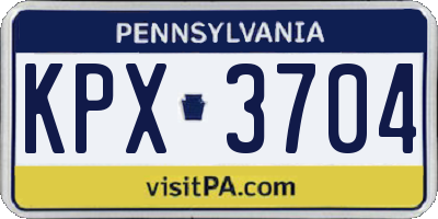 PA license plate KPX3704