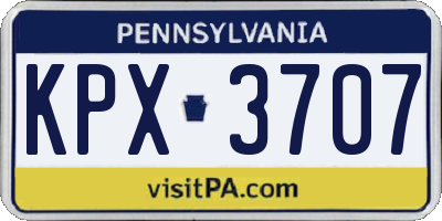 PA license plate KPX3707