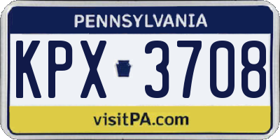 PA license plate KPX3708