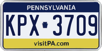 PA license plate KPX3709