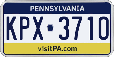 PA license plate KPX3710