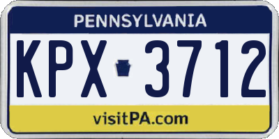 PA license plate KPX3712