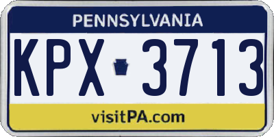 PA license plate KPX3713