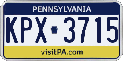 PA license plate KPX3715