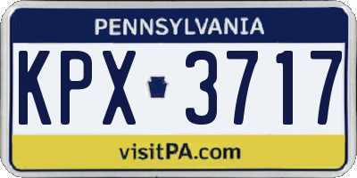 PA license plate KPX3717