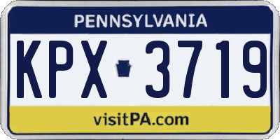 PA license plate KPX3719
